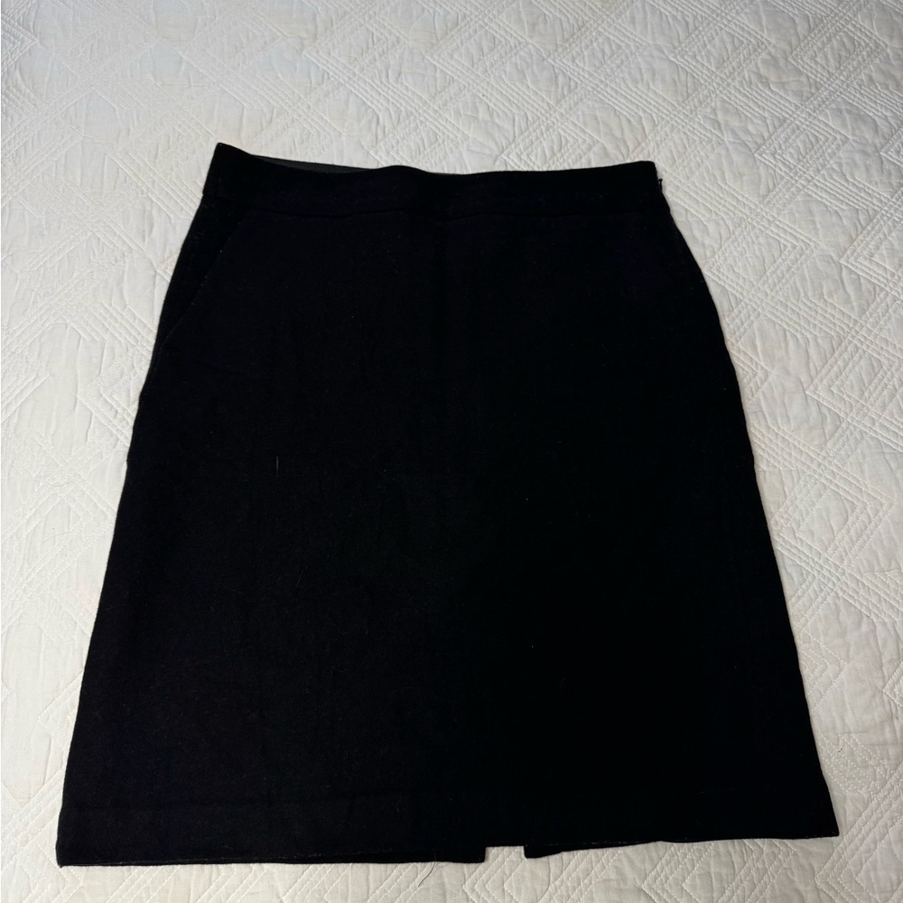 Eddie Bauer Wool Fully Lined Classic Black Women's Skirt Size 6 A-Line